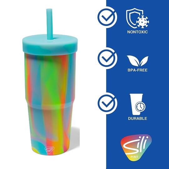 Silipint® 32oz. Silicone Tumbler with Straw